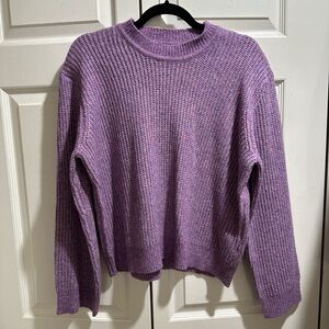 Saint Tropez Knit Pullover Sweater in Purple